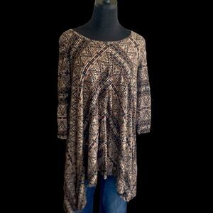French Laundry Intricately Patterned Tunic, Long, Size Medium